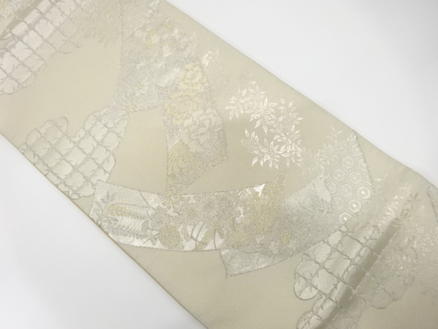 JAPANESE KIMONO / ANTIQUE FUKURO OBI / SILK / WOVEN TANZAKU